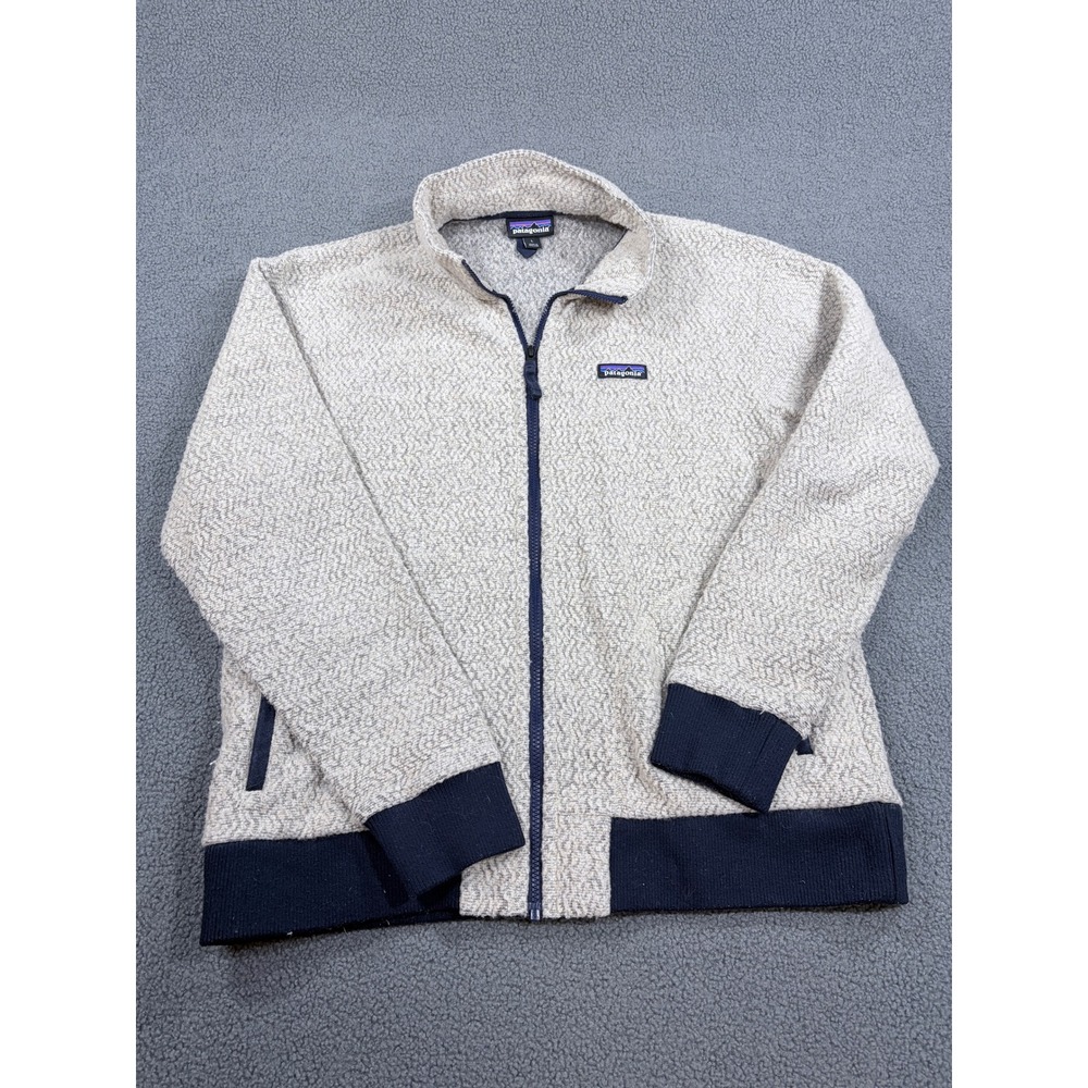 Patagonia Fleece Jacket Mens L Gray Better Sweater Full Zip Textured Knit Ribbed
